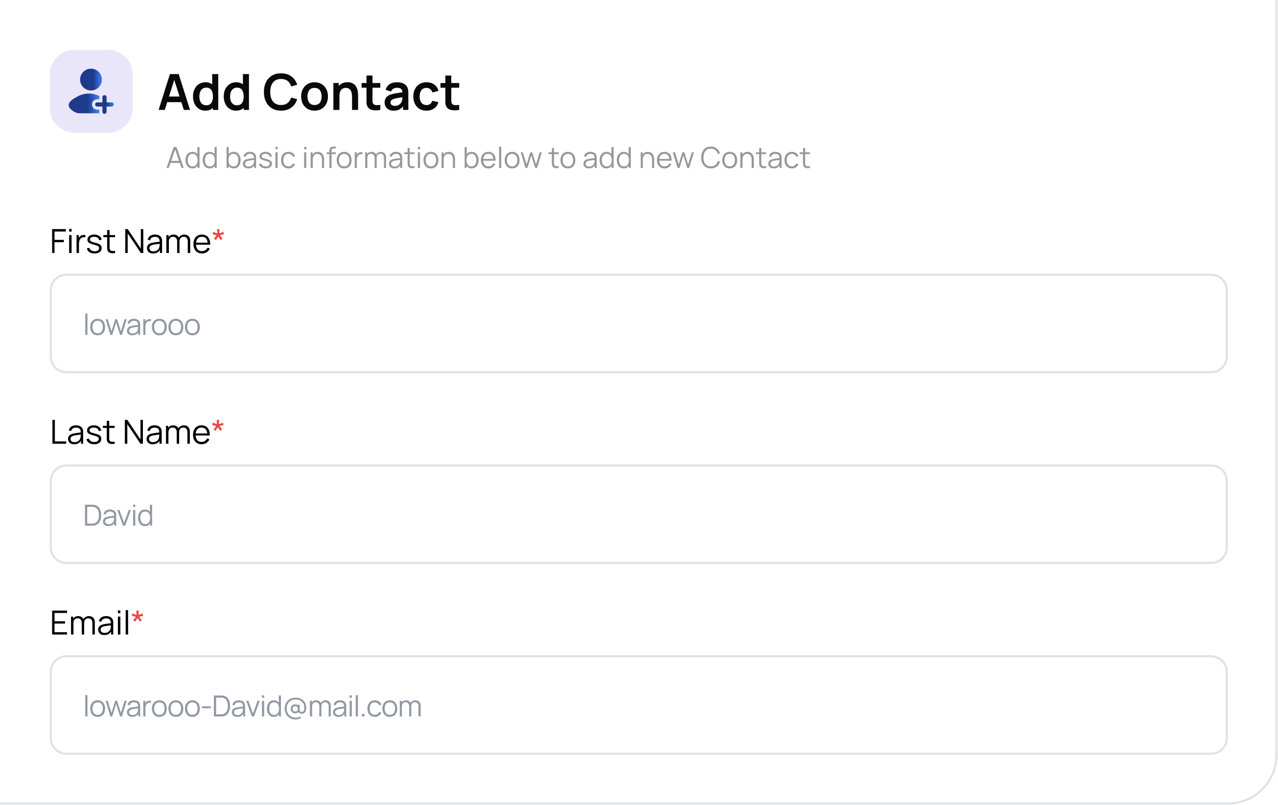 Create new contact