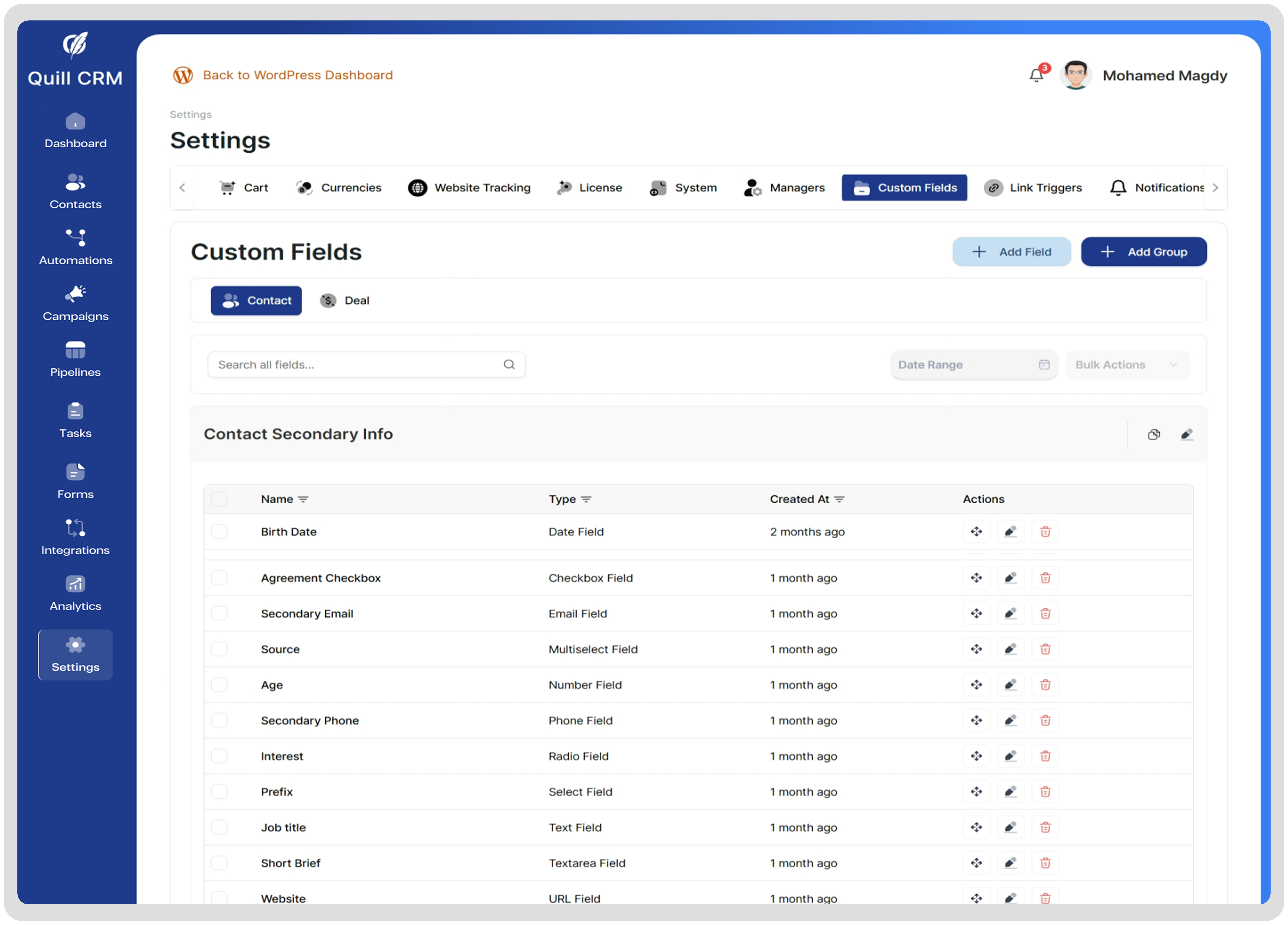 Customize Contact Data Easily with QuillCRM