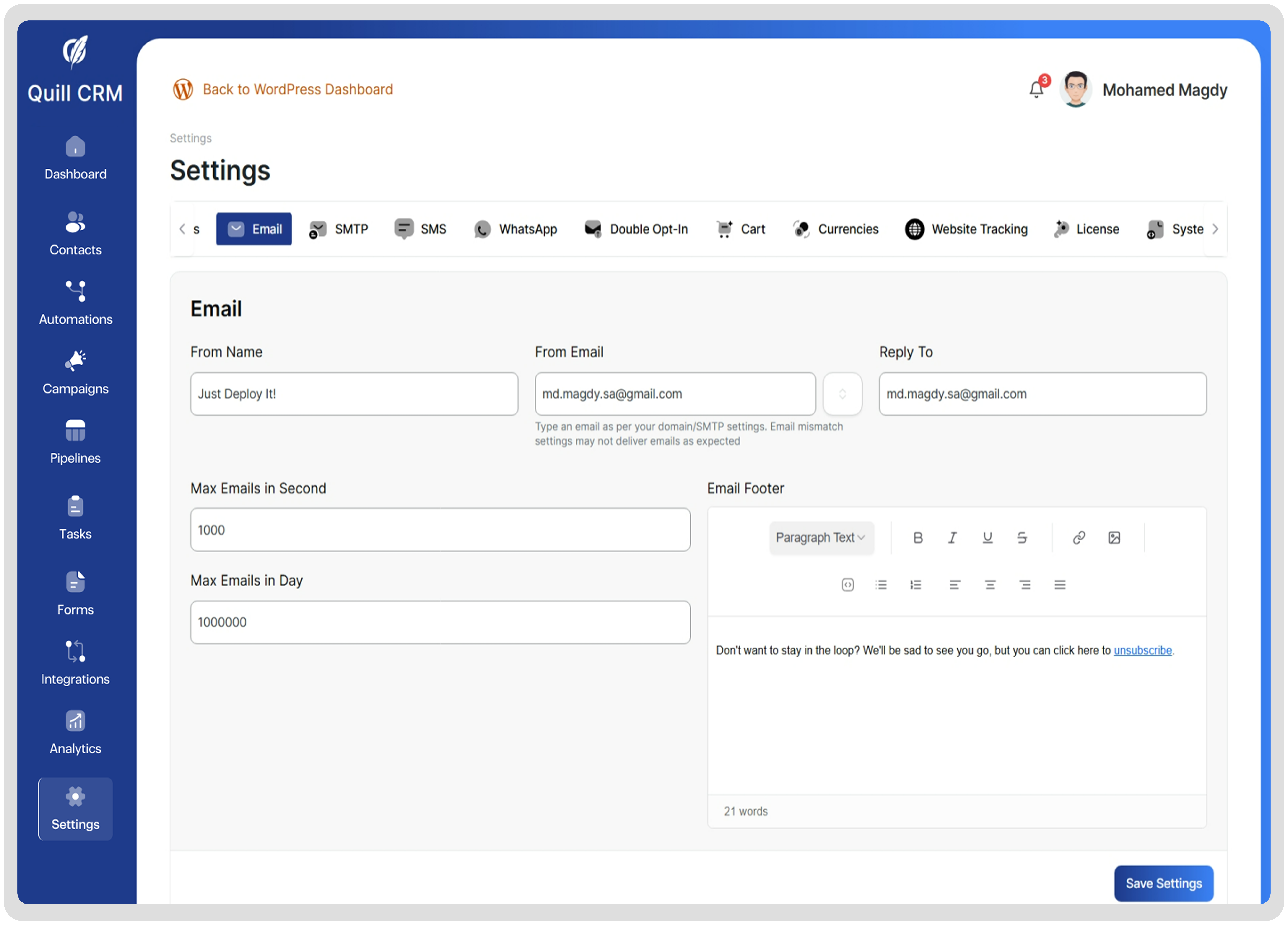 Personalize Your Email Footer with QuillCRM